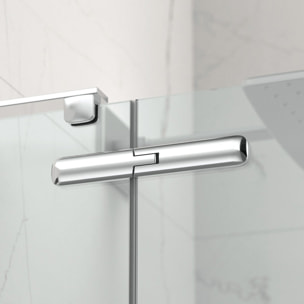 TGD New 80x80 cm porte de douche pivotante, verre transparent anticalcaire Easy Clean (SATTGDN80CRT)