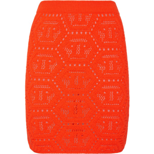 PHILIPP PLEIN Falda corta de punto MONOGRAM