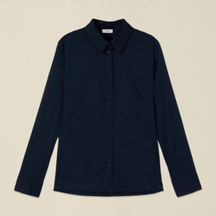 Oltre - Camicia basic in popeline - Blu