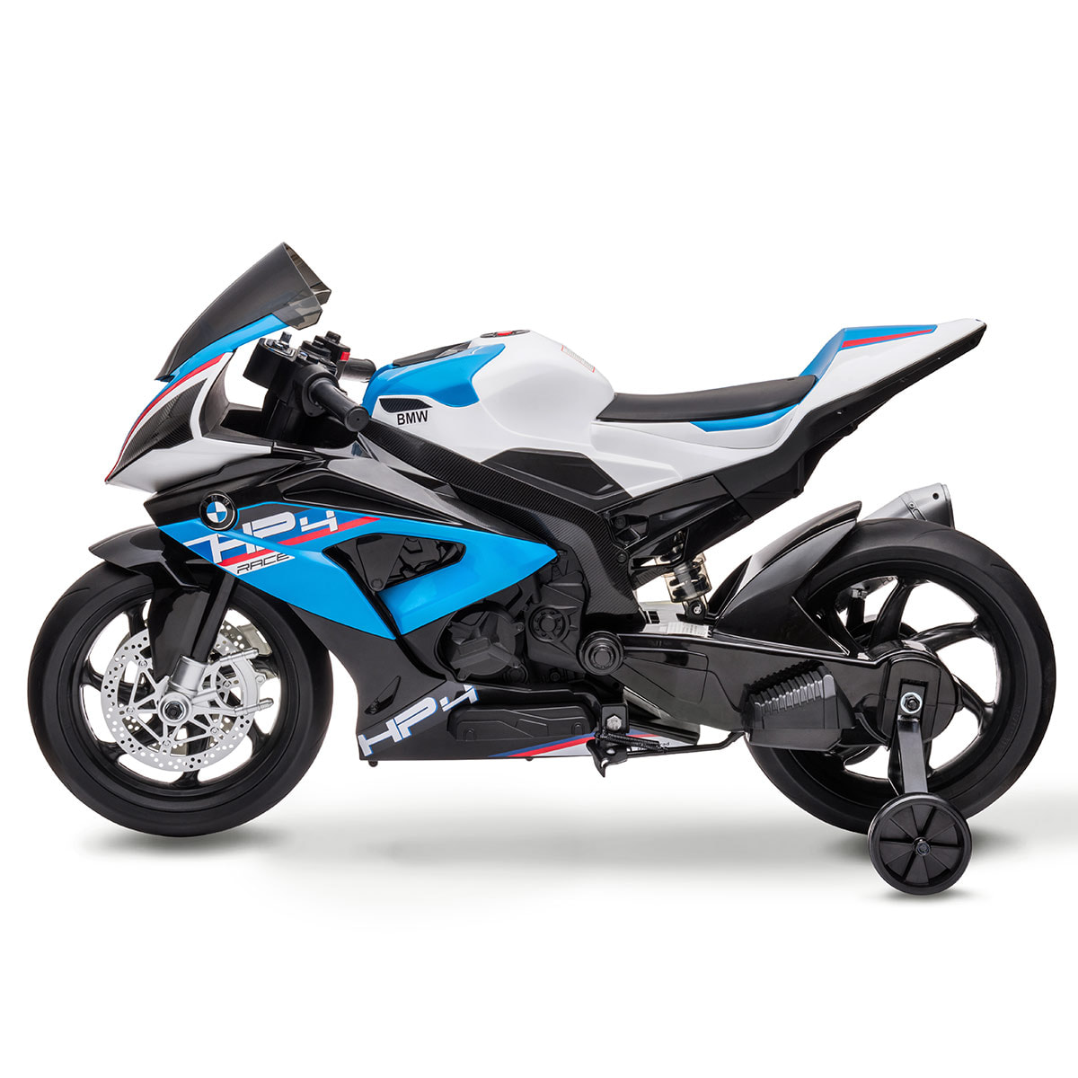 Moto eléctrica niños BMW HP4 Blue 12V recargable triciclo infantil +3 años