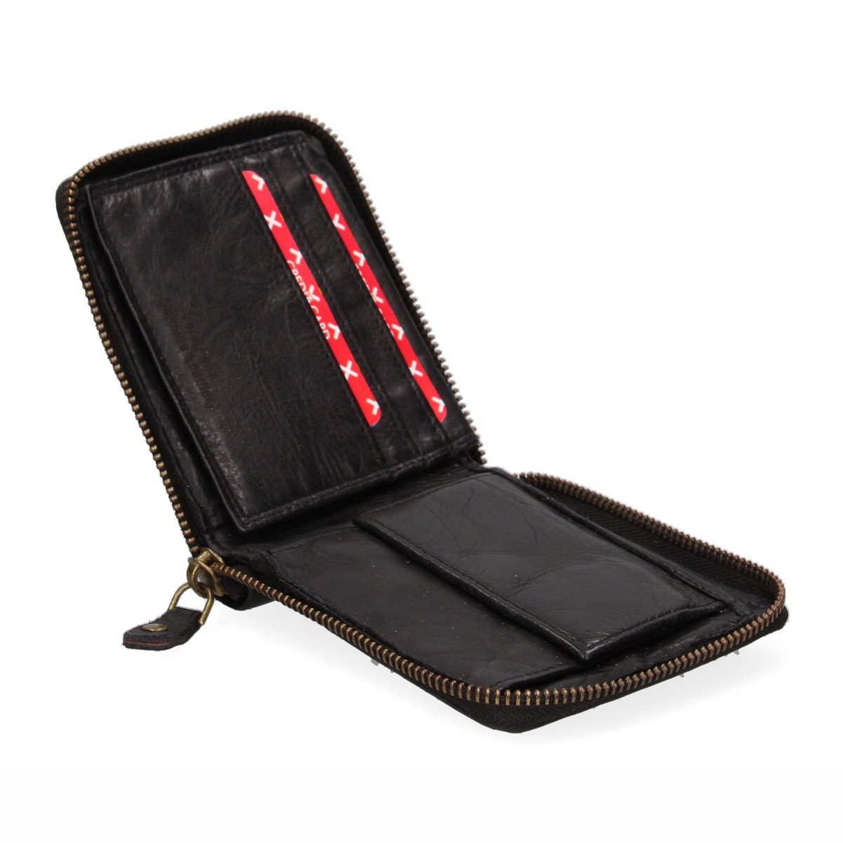 Portafoglio uomo in vera pelle - Modello False - Casual - 12.5 x 11.0 x 2.5 cm
