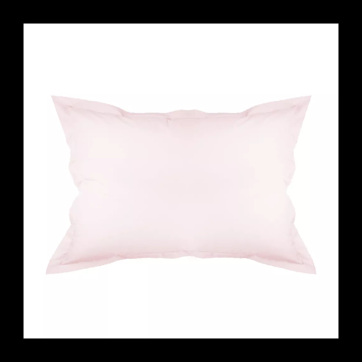 Taie d'oreiller percale de coton uni rose Olana petale
