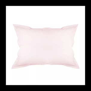 Taie d'oreiller percale de coton uni rose Olana petale