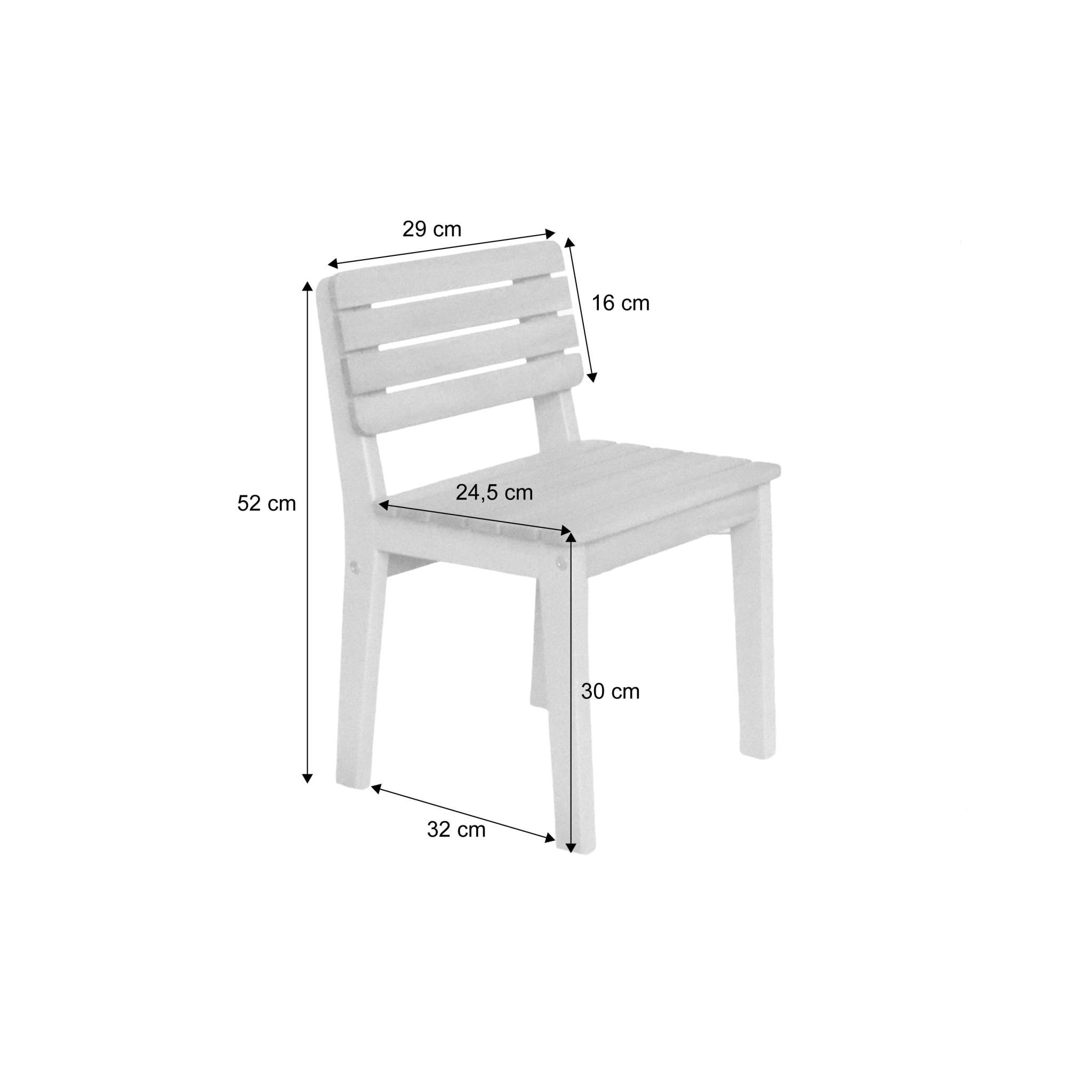 Chaise bois pour enfant intérieur/extérieur, salon de jardin enfant bois d'acacia (lot de 2) CAROLINE