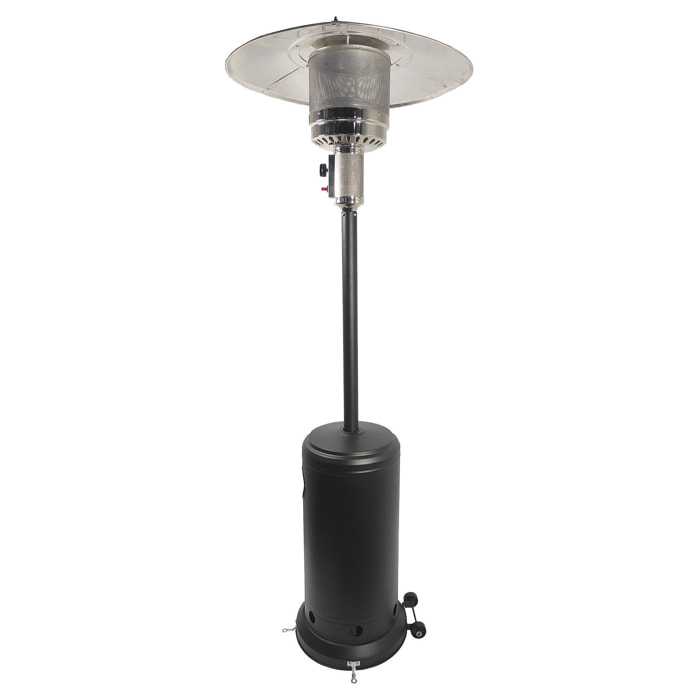 Parasol chauffant OSLO - chauffage d'extérieur gaz - acier noir
