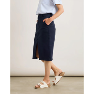 Falda Midi Azul Marino - Dresling