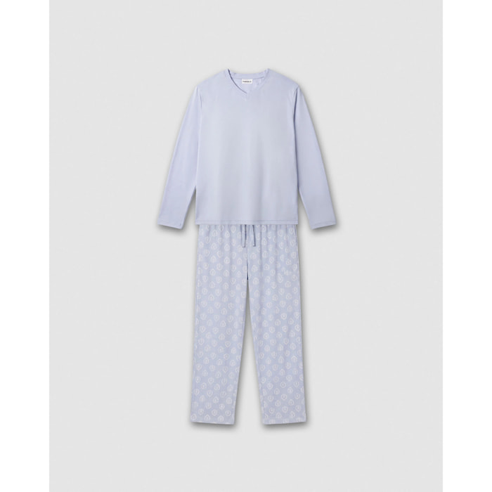 Pijama largo suave upepo índigo