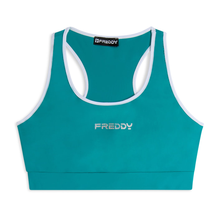 Reggiseno Sportivo con Supporto Medio e bordature a contrasto