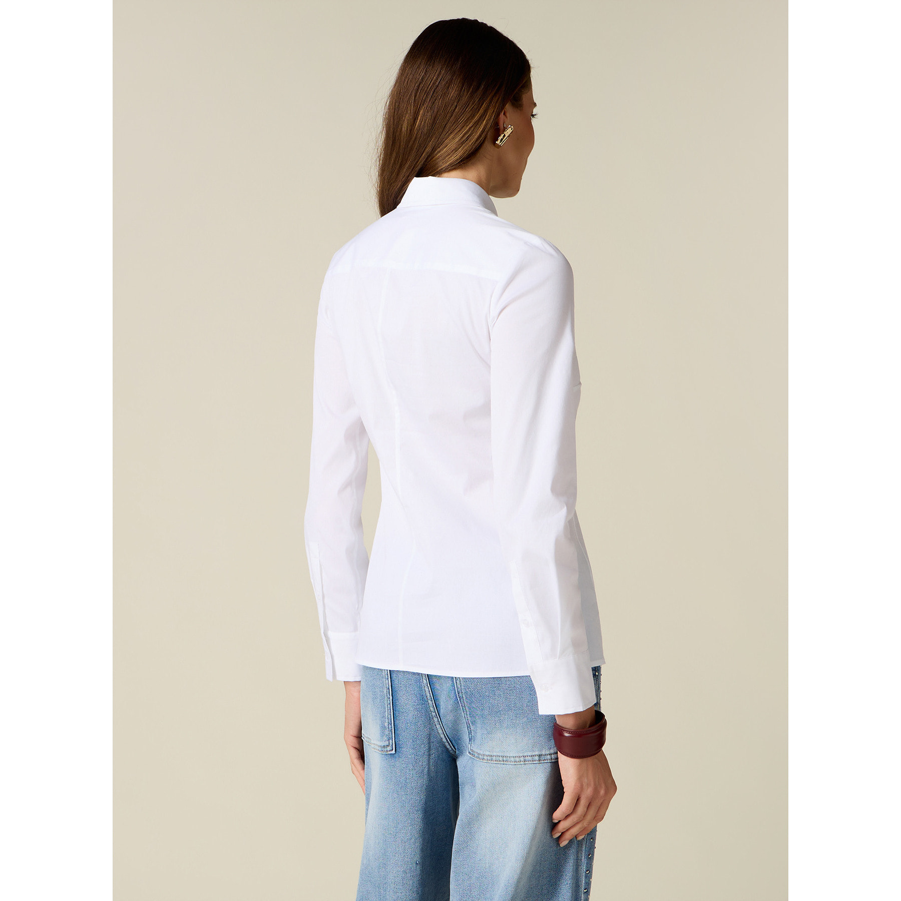 Oltre - Camicia basic in popeline - Bianco