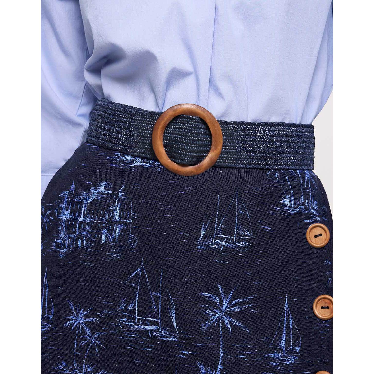 Falda Midi Azul Marino - Falnetis