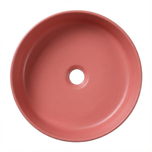 Vasque à poser ronde 36 cm hauteur 12,5 cm sans trop-plein rose mat PixL (CEPX3636PM)