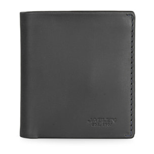 Cartera Hombre Piel Jaslen Lyon Negro-Azul