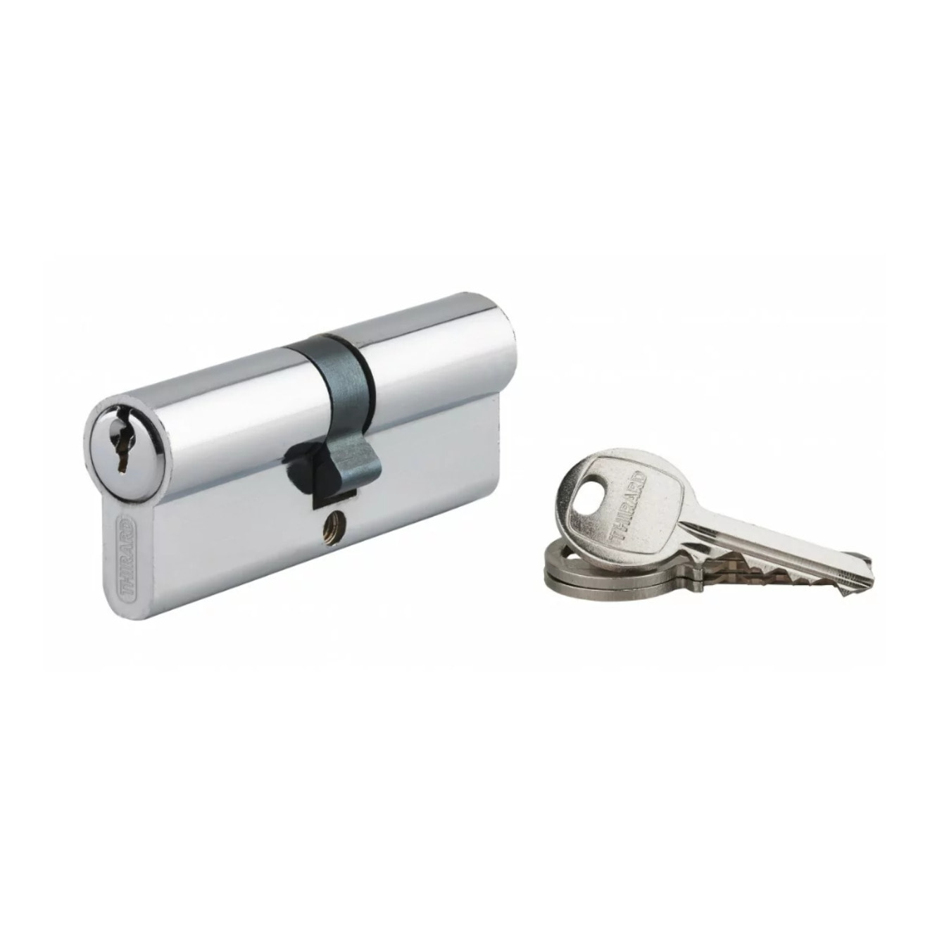 Cylindre de serrure à clé crantée Ecopro nickelé - 40 x 40 - Varié - THIRARD - 00007190