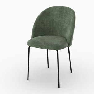 Lot de 2 chaises en tissu texturé vert sapin - Karl