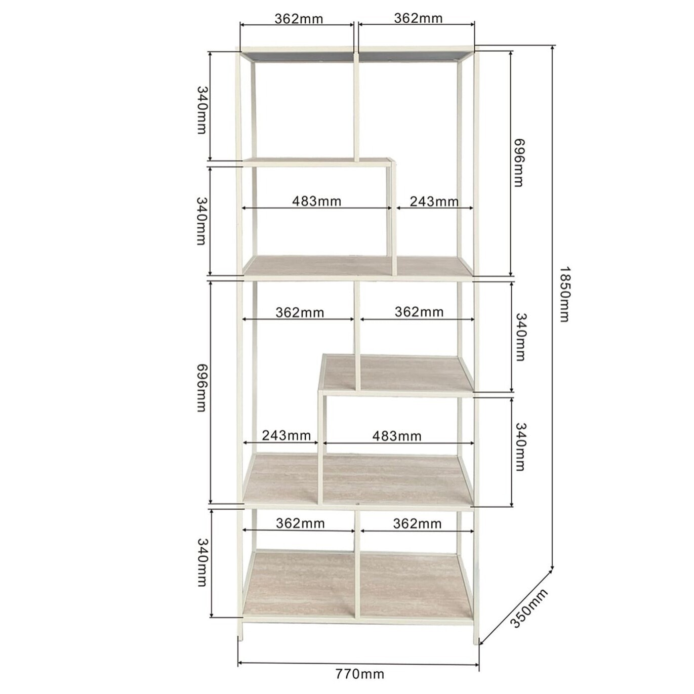 Étagère Loftie 185x77cm beige Kare Design