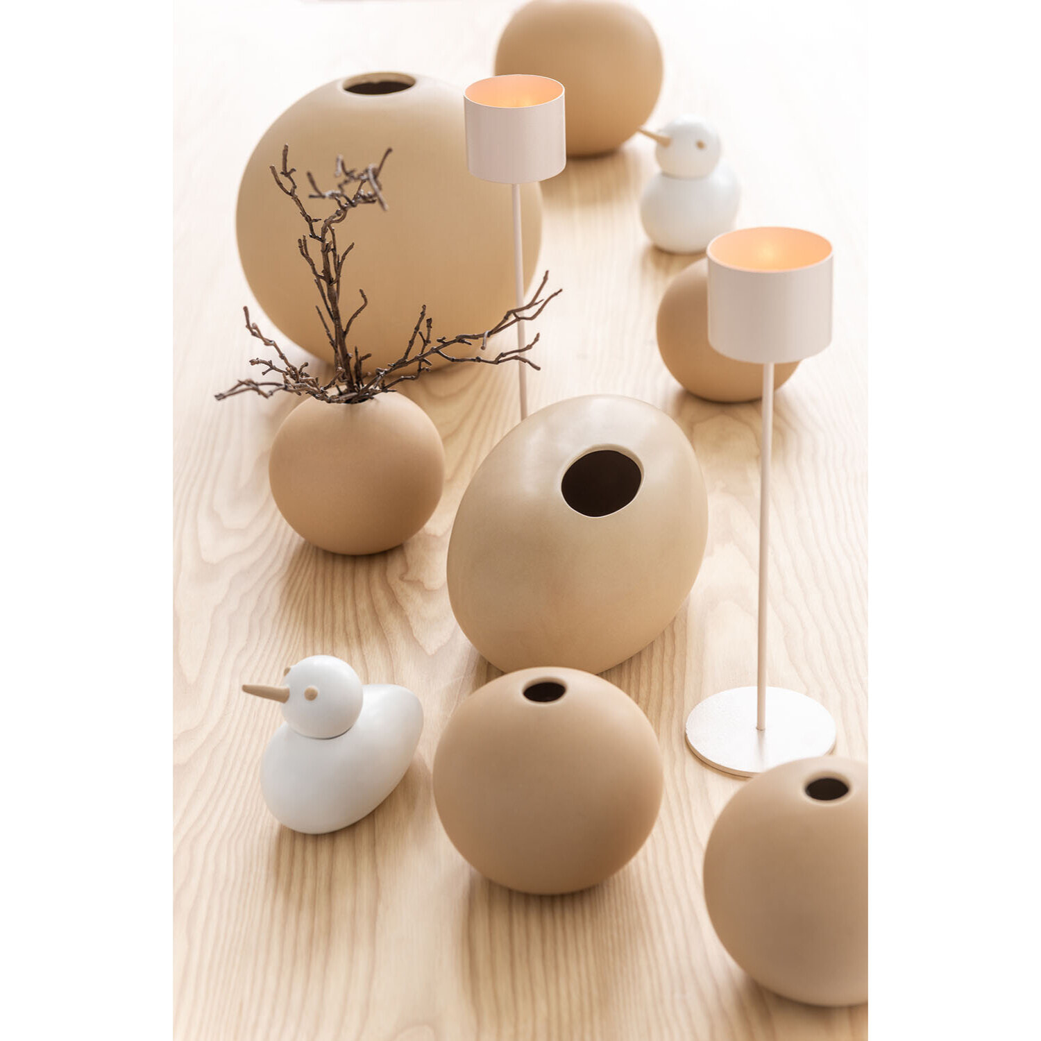 J-Line vase Ovale - céramique - beige - small - Ø 10 cm