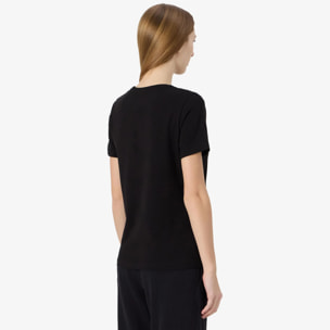 Kappa - T-Shirts & Top Donna Nero - Logo Sylvie