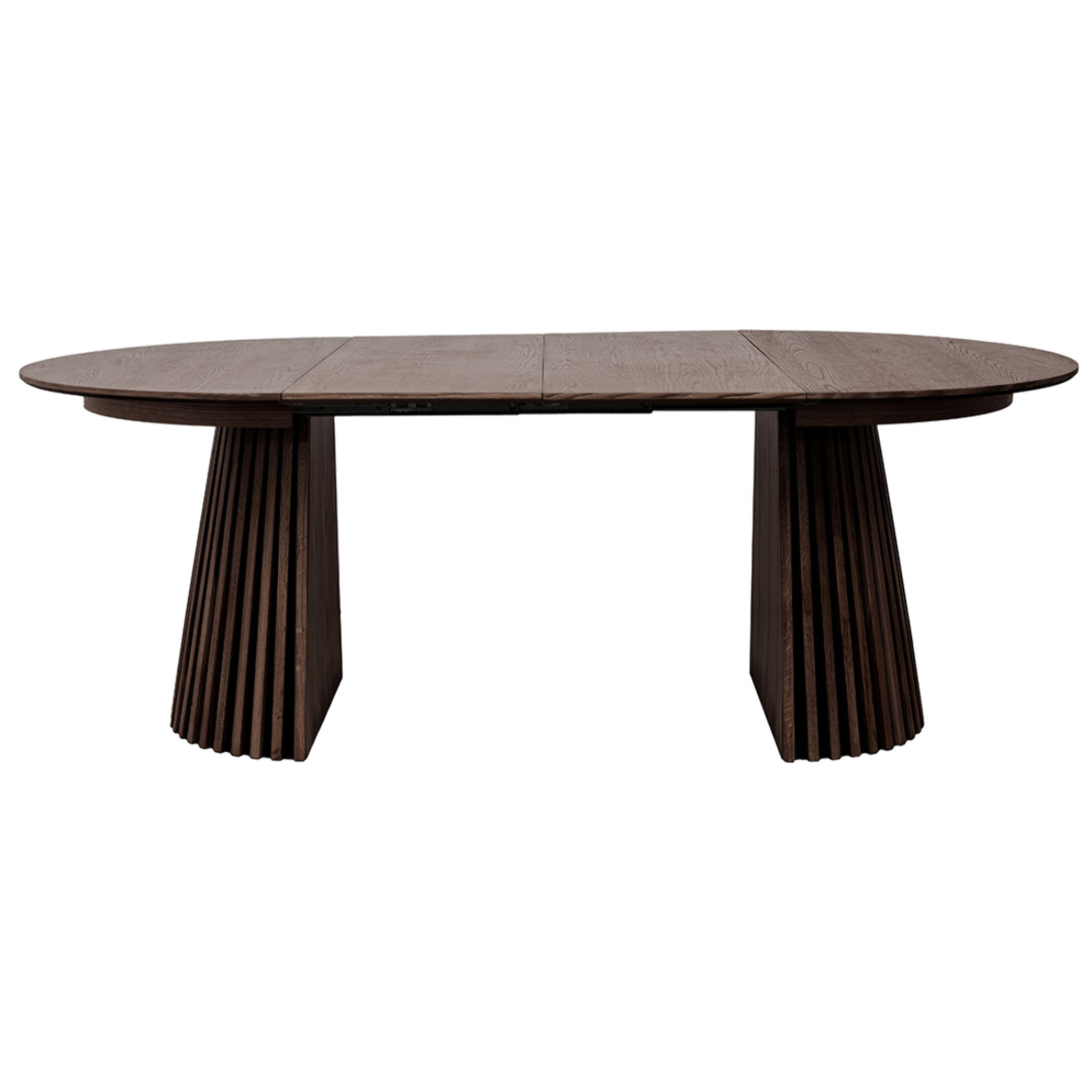 Freya - table à manger ronde extensible - effet bois foncé - 4 à 8 personnes - Bois