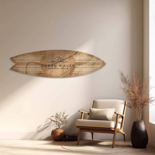 Planche de surf décorative couleur bois Ocean Waves Tableau alu Dibond