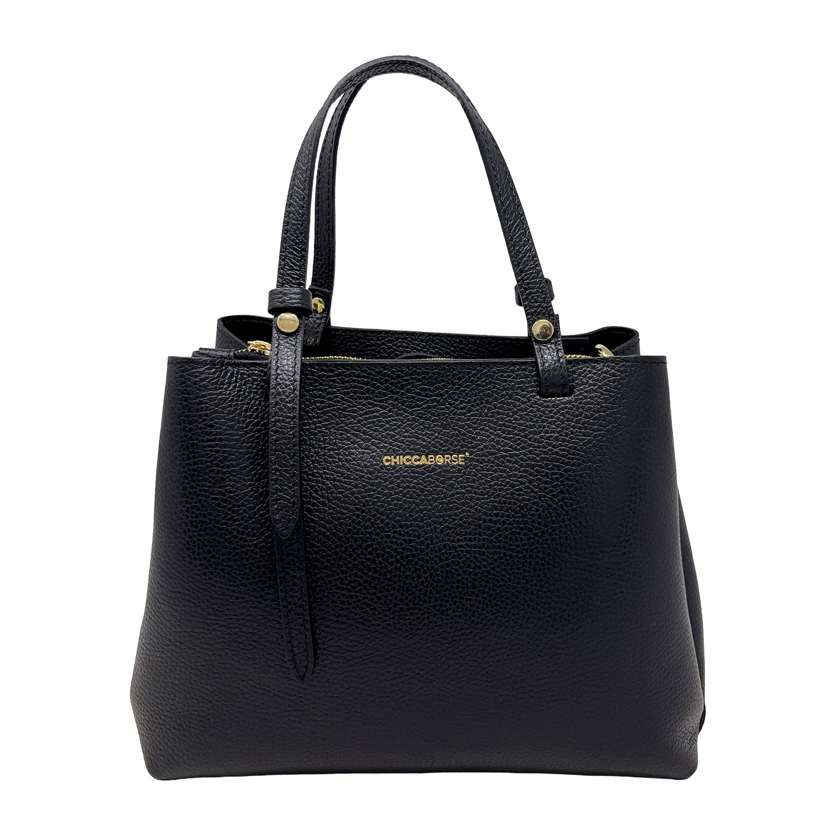 Borsa a Mano Elegante da Donna in Pelle Martellata con Tracolla