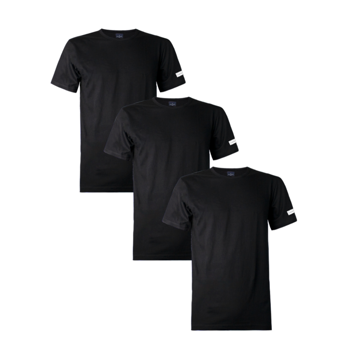 3 T-shirt da Uomo Girocollo in 100% Cotone Navigare, Art. 513 Nero