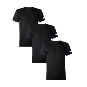 3 T-shirt da Uomo Girocollo in 100% Cotone Navigare, Art. 513 Nero
