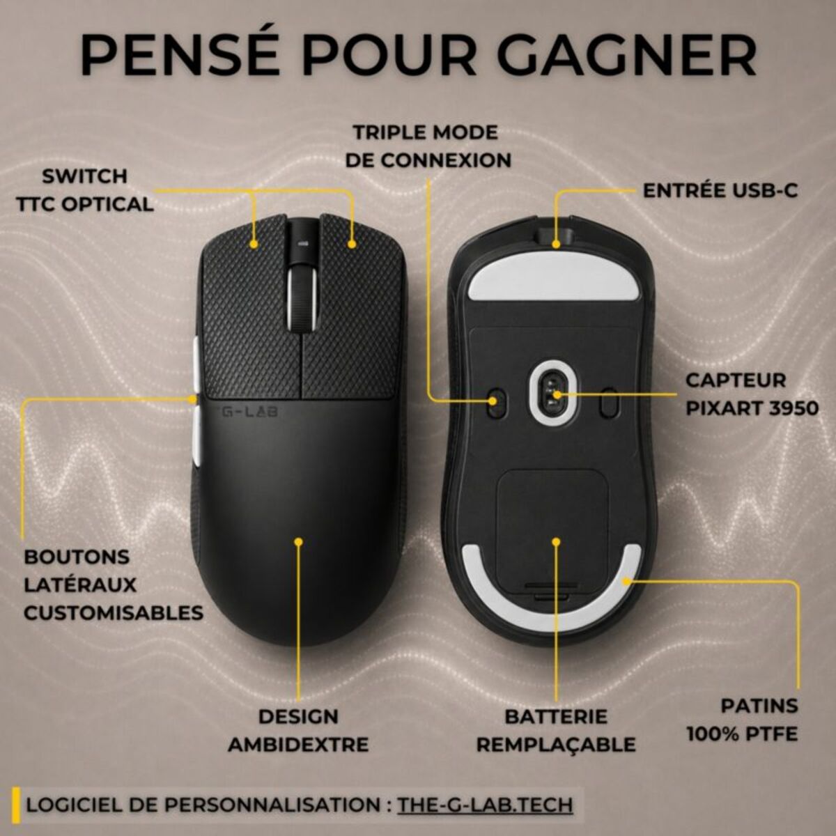 Souris Gamer Sans Fil THE G-LAB KULT ELITE M150