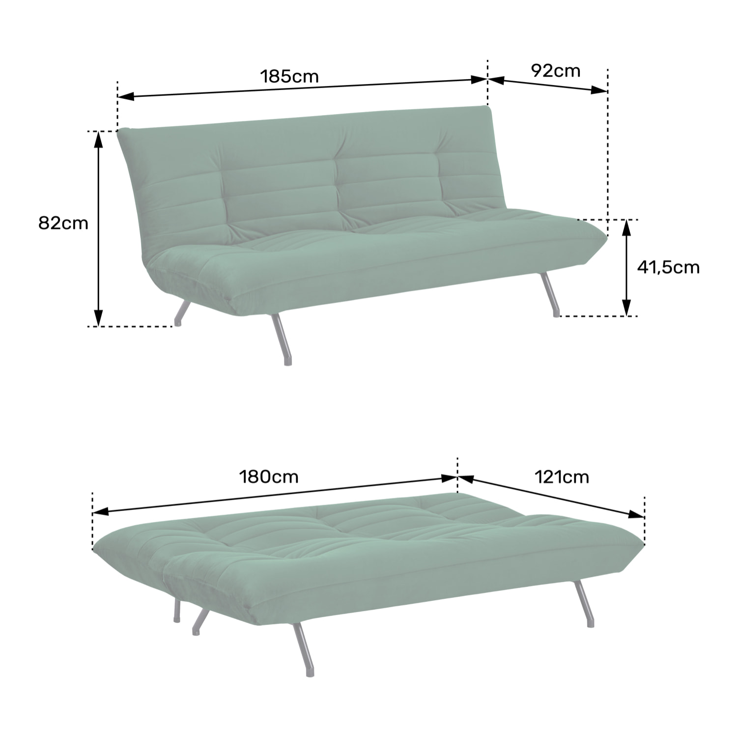 Canapé convertible 3 places en velours terracotta ANATOLE