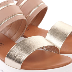 SANDALO ZEPPA DOPPIA FASCIA ROSA