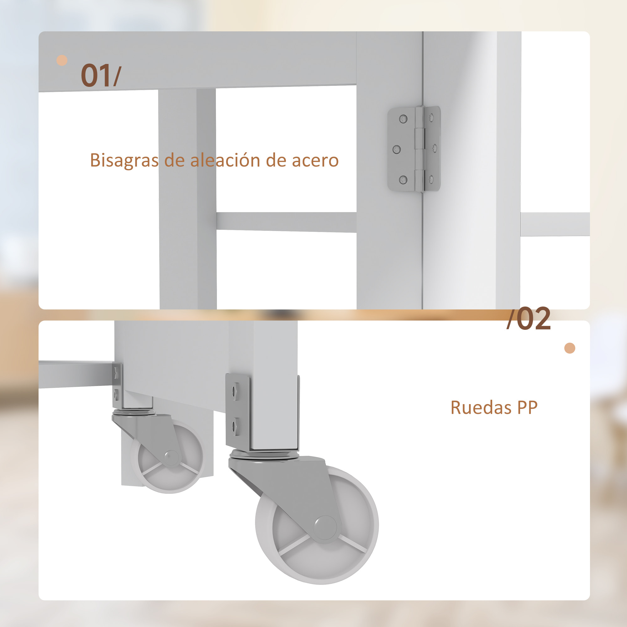 Mesa Plegable con Alas Abatibles Mesa de Comedor Plegable Mesa de Cocina con 2 Ruedas y Estantes Estilo Moderno 120x60x75 cm Blanco