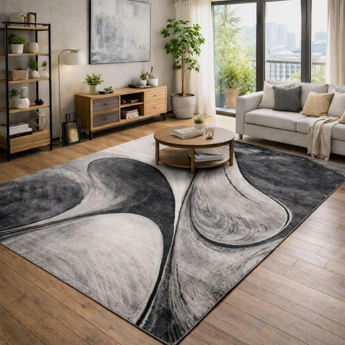 Tapis moderne Tavo avec motif de gouttes d'eau