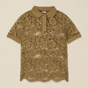 Oltre - Polo de encaje - Verde militare