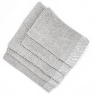 Set Spugna VENTOTENE 5 Pezzi: 2 Viso+2 Ospite + 1 Telo Bagno - 450 gr/m² - 100% Puro Cotone