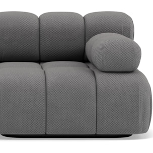Ruby - canapé droit modulable 2 places en velours texturé - Gris