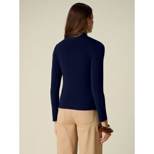 Oltre - T-shirt lupetto misto cashmere - Blu