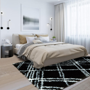 Tapis shaggy tissé motif géométrique RADO