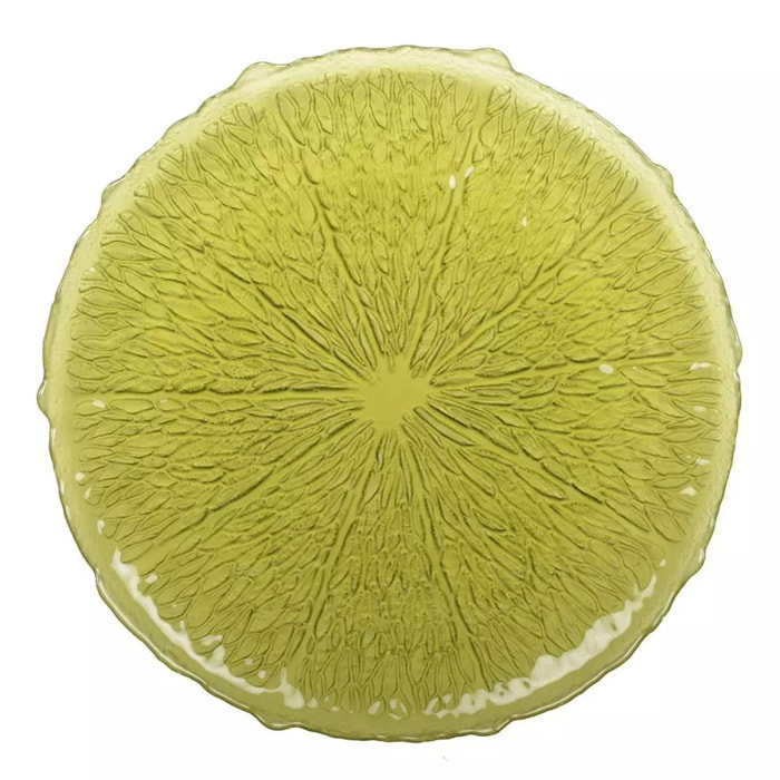 Lot de 6 assiette de presentation verte 34cm - citron