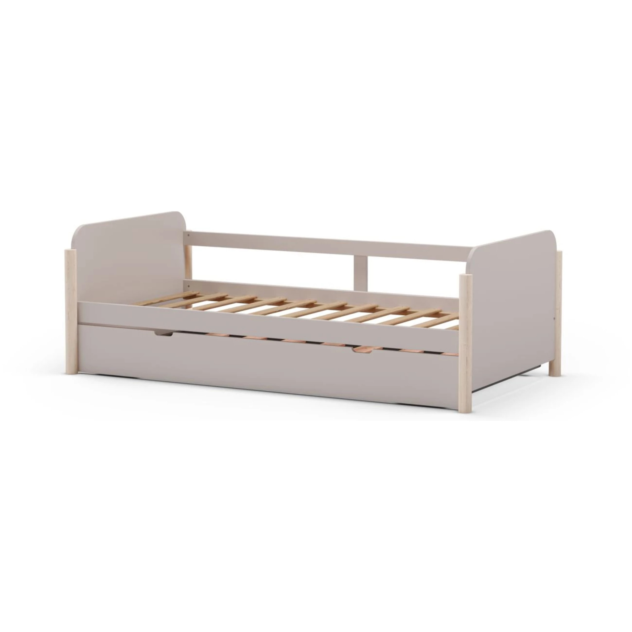 Cama doble juvenil Misty Dawn Beige - Oak Soft