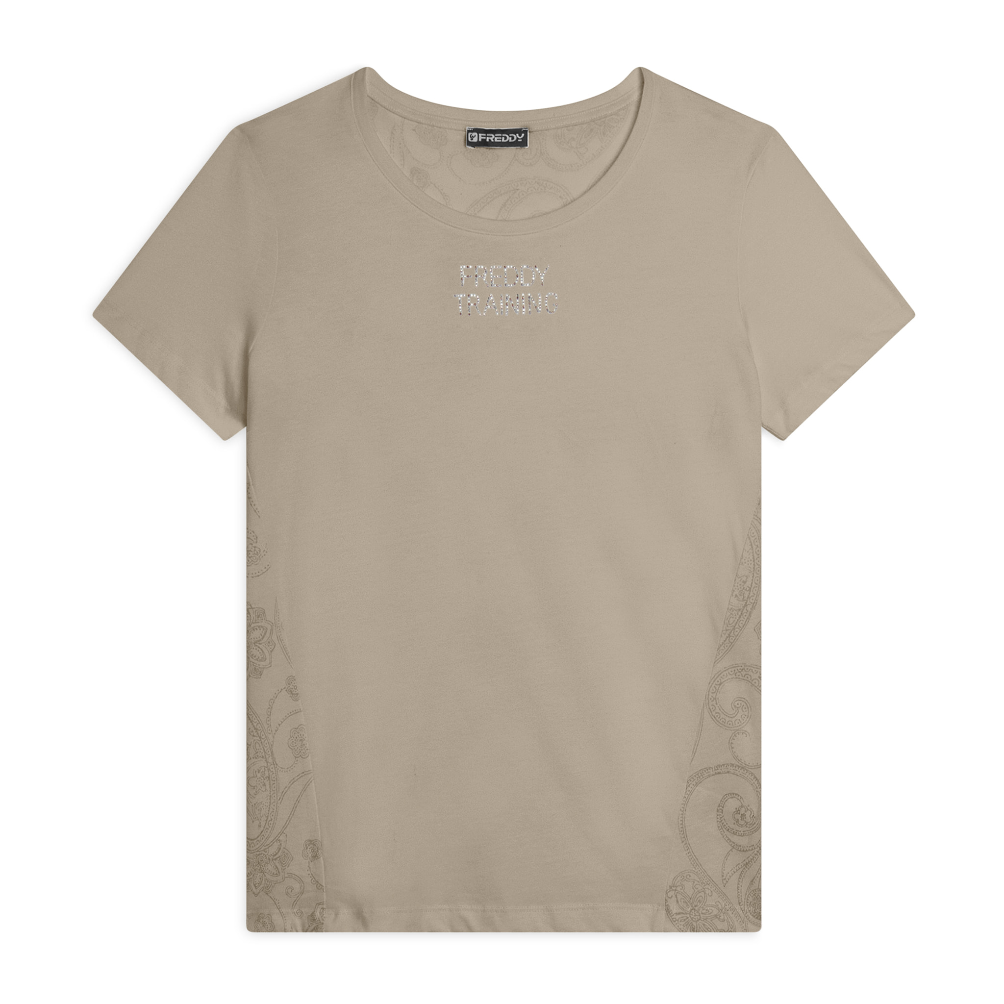 T-shirt donna in jersey con retro fantasia paisley