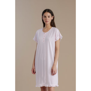 Camicia da notte donna in cotone con manica corta articolo vichy Noidinotte
