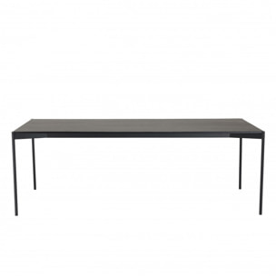 DALY - Table à manger rectangulaire noire 220x100cm piètement métal