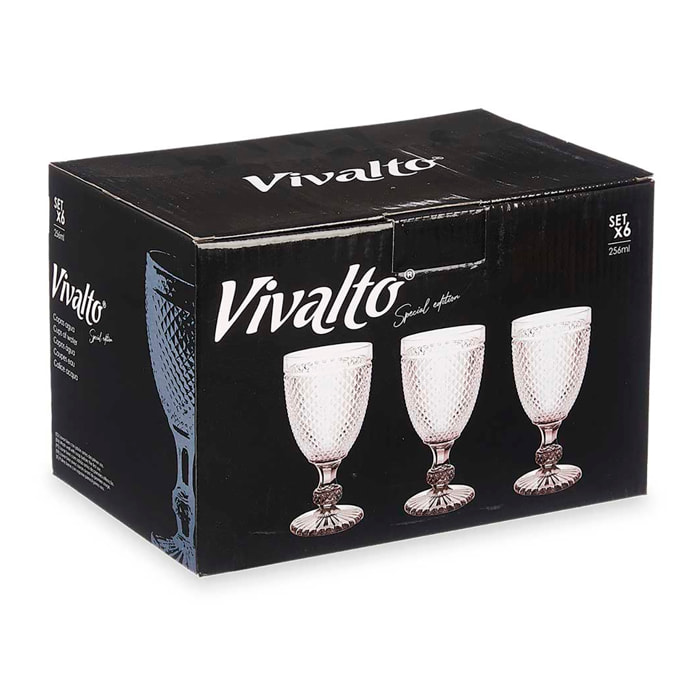 PACK 6 COPPA DIAMANTE ACQUA TRASPARENTE BASE ANTRACITE 256 ML