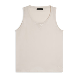 Canotta regular fit in jersey con inserto paillettes