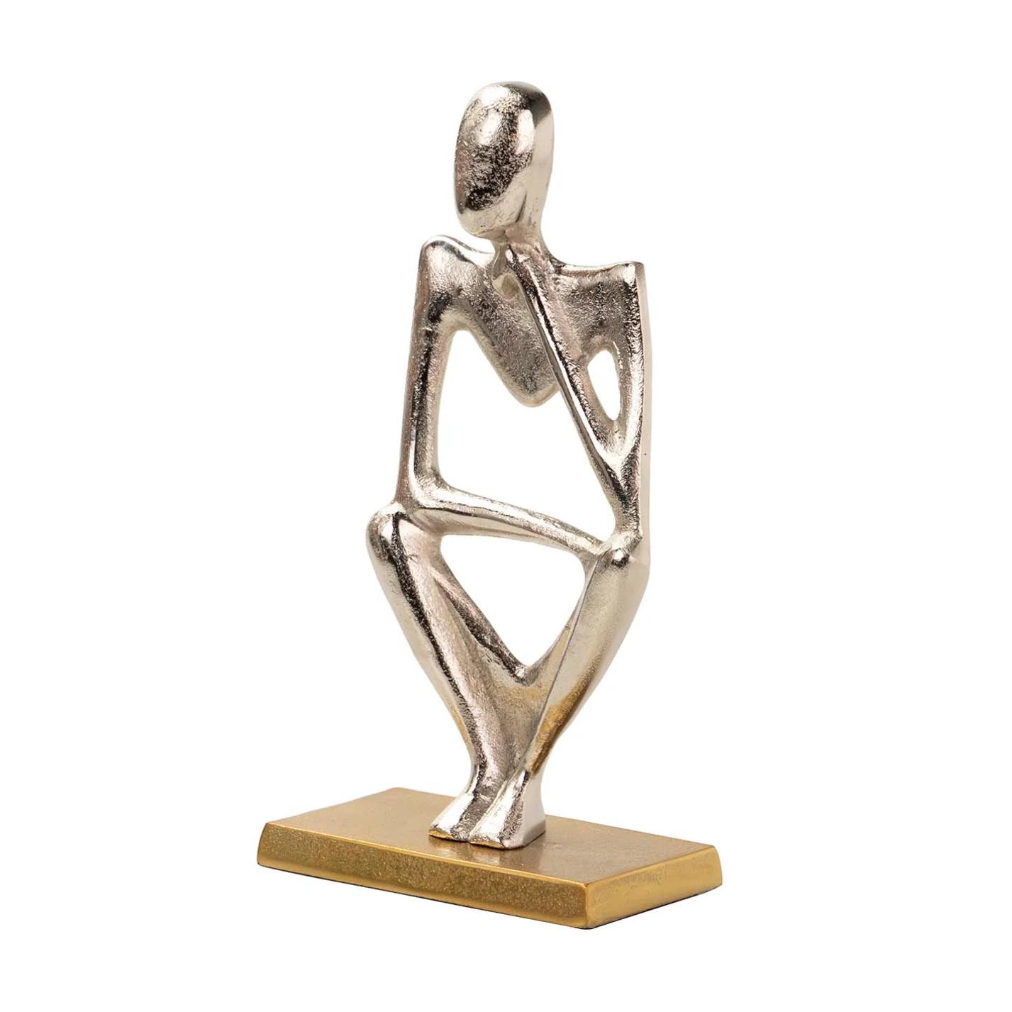 Figura Persona Alum. Plateado / Dorado 15x9x29 Cm