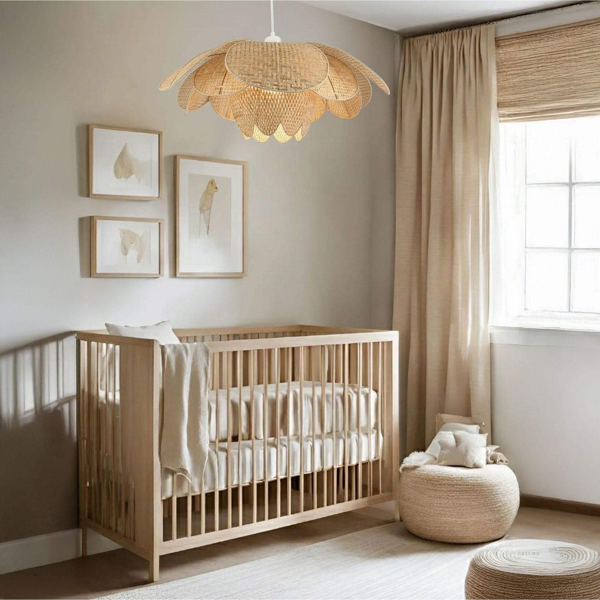 Suspension aérienne en forme de fleur en bambou d67cm PEONIA