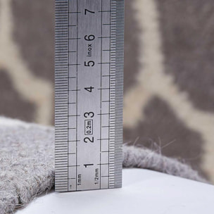 Tapis Kilim tissé à la main en laine motif Géométrique gris et blanc