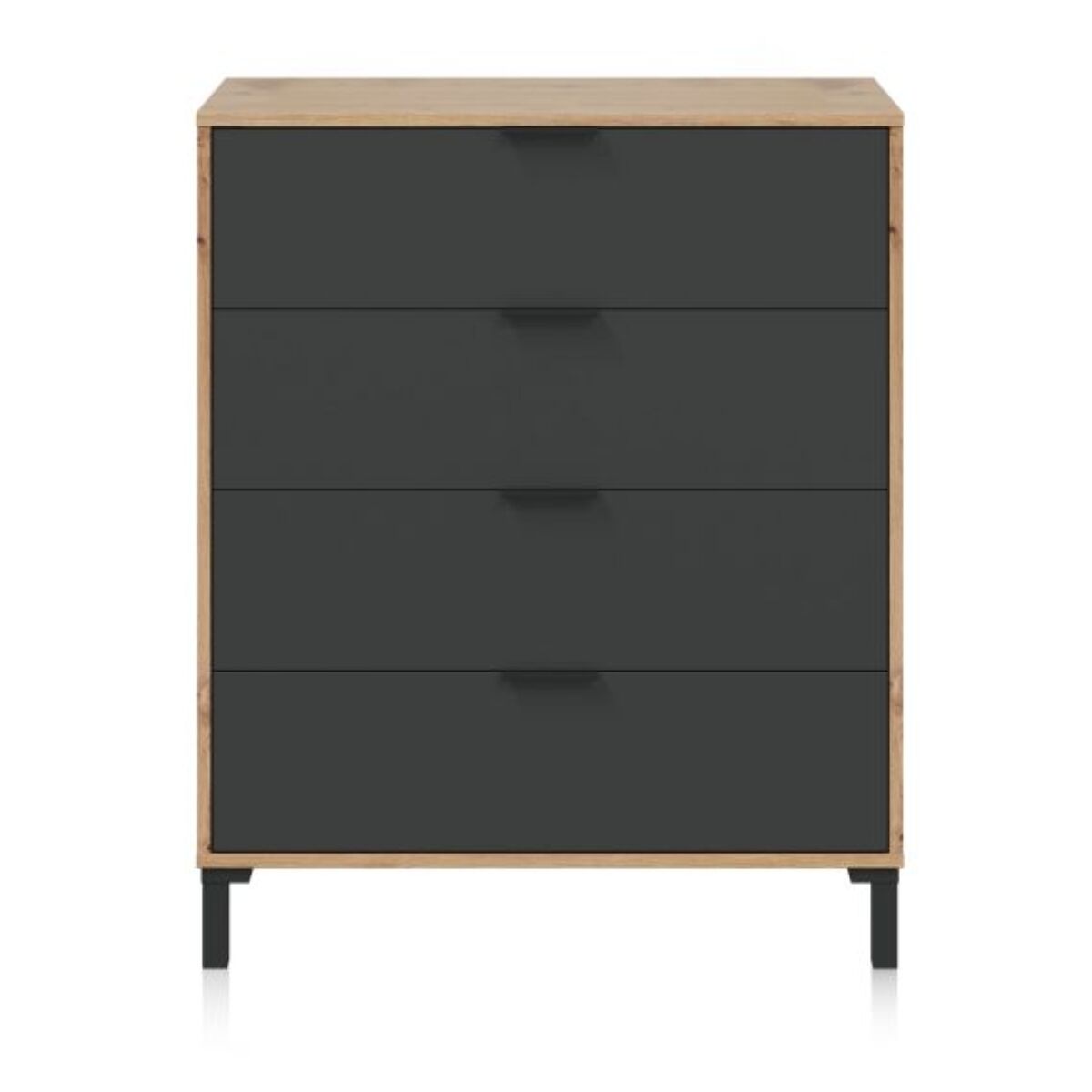 Cómoda Luke Gris Antracita - Roble Nodi