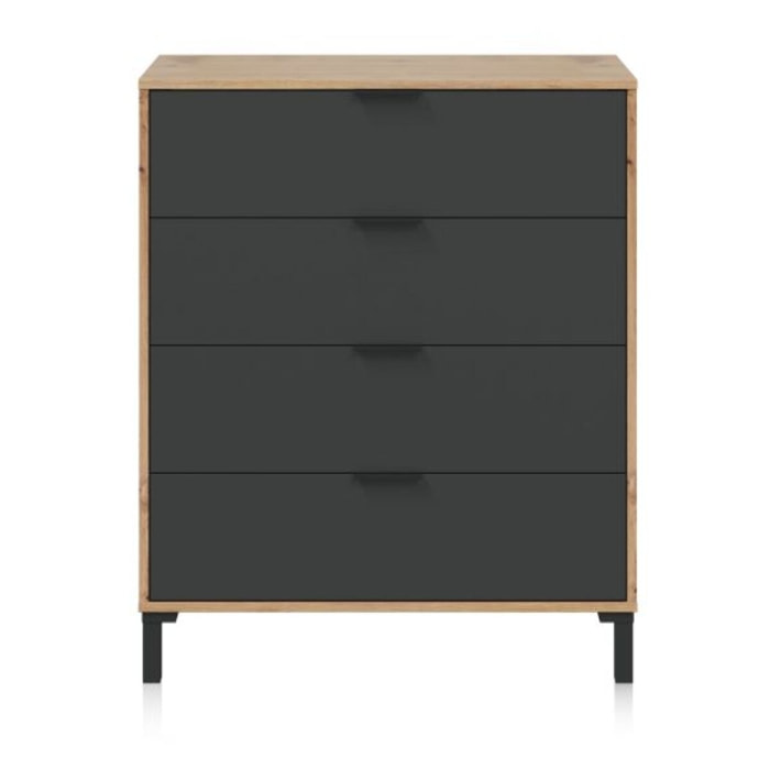 Cómoda Luke Gris Antracita - Roble Nodi