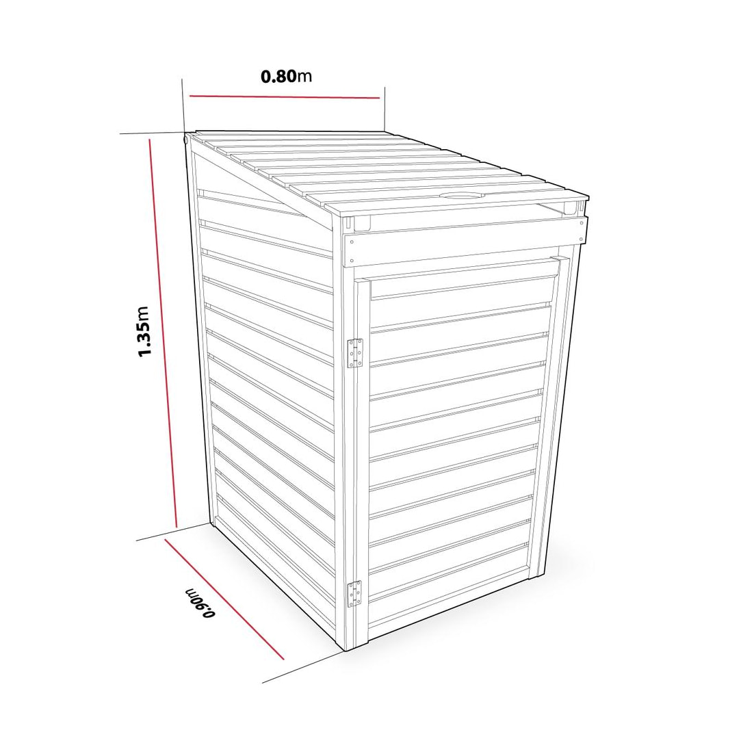 Cache-poubelle simple - 80 x 90 x 135 cm