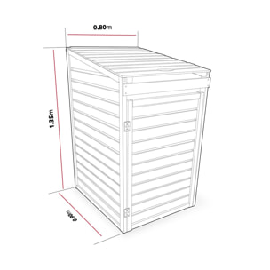 Cache-poubelle simple - 80 x 90 x 135 cm